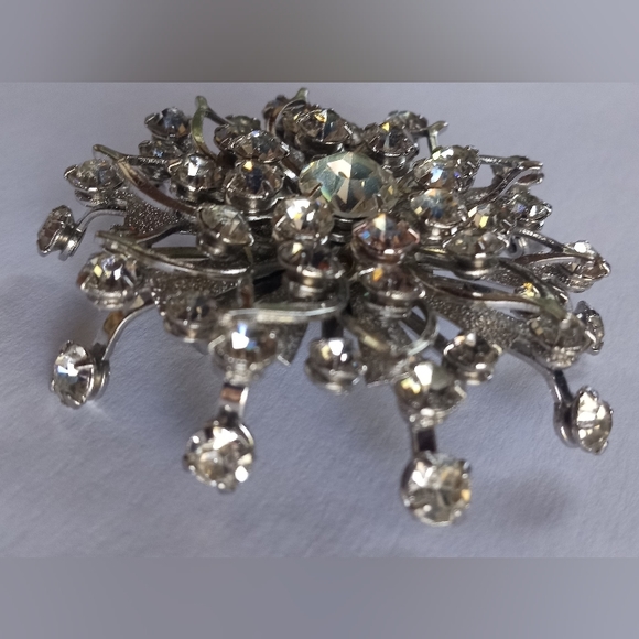 Vintage Layered Domed Crystal Rhinestone Brooch/Pin - Picture 2 of 9
